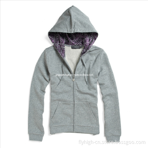 Men's Grey Fashion Two Layer Fleece Hoodie